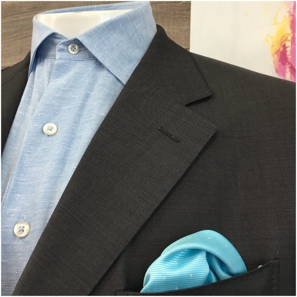 Barcelino Mens Blazer Sport Coat Three Button Casual Jacket Size 46L Wool Suits‎ - Picture 4 of 13